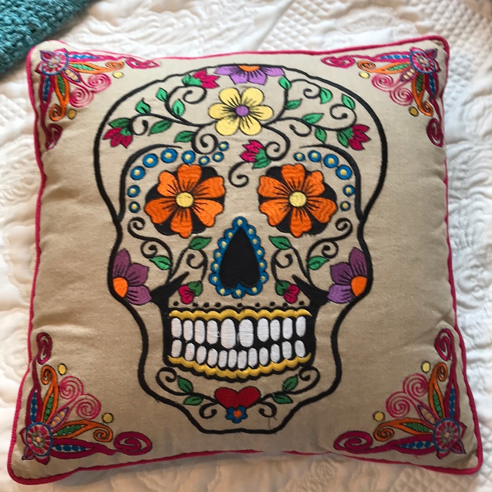 Sugar skull pillow